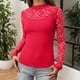 thumbnail image 1 of MHFRRA Camiseta de Manga Larga de Color, Informal, de Moda, Básica, con Cuello Redondo, para Uso Diario Rojo, 1 of 7