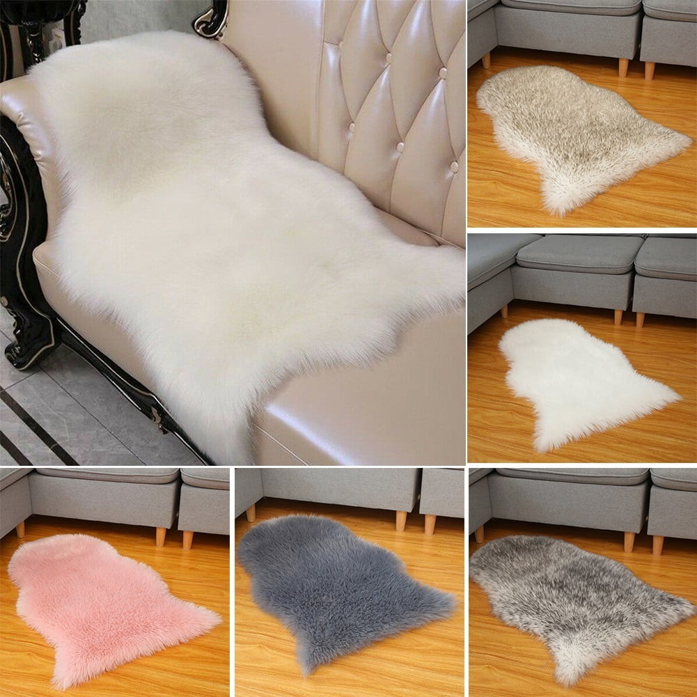 Faux Fur Sheepskin Rug Fluffy Mat Room Sofa Bed Hairy Shaggy Floor Carpet TX 