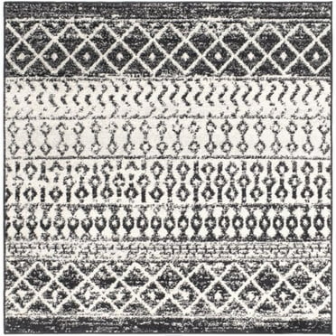 Surya Elaziz ELZ-2307 94 x 94" Square Fabric Rug in Gray/Black/White