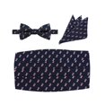 thumbnail image 1 of Set de 3 Pièces: Jacob Alexander Ruban Rose pour Hommes Cancer du Sein Sensibilisation Motif Cummerbund Pré-Attaché Réglable Noeud Papillon Bande et Poche Mouchoir Carré Mouchoir, 1 of 6