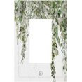 thumbnail image 1 of Sdmnsg-T Sage Green Leaves Print 1 Gang Single Rocker Light Switch Decorative Switch Plate Covers Plastic Wall Plates Kitchen Bathroom Home Decor, 1 of 5