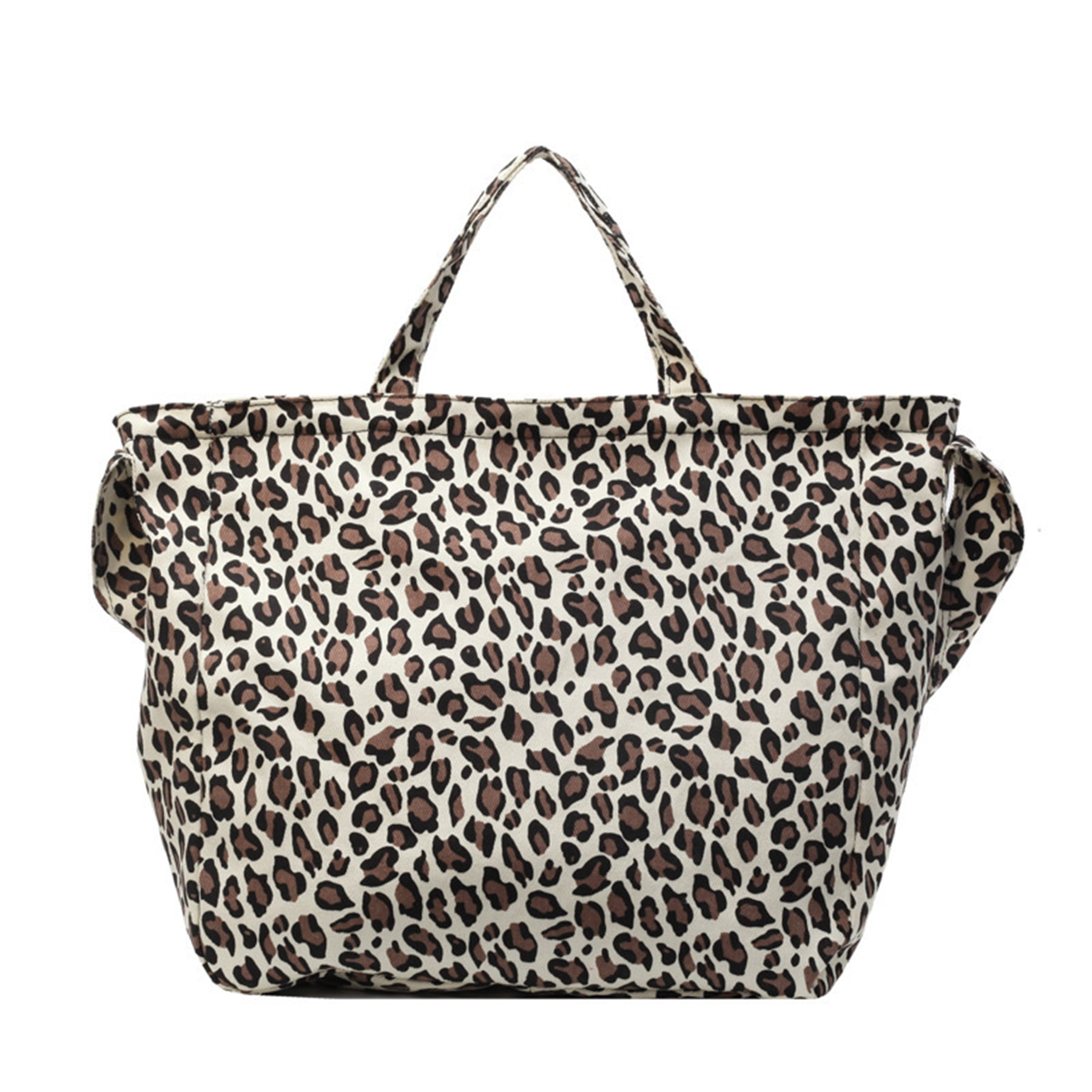 Xiaocao8 Leopard Print Crossbody Bag for Women Large Capacity Tote Bags Shoulder Bags with Zipper, Beige