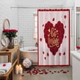 thumbnail image 5 of Valentine's Day Shower Curtain Love Heart Roses Bathroom Curtains with Hooks, Waterproof Fabric Romantic Red Petals Bath Shower Curtains Set for Bathroom Bathtubs Valentines Decor 72x72 Inch, 5 of 9