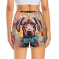 thumbnail image 3 of Picia Painted Flower Puppy Pattern Women's 2 in 1 Athletic Running Shorts High Waisted Workout Casual Gym Sweat Shorts with Comfy Liner Zipper Pockets-X-Large, 3 of 9