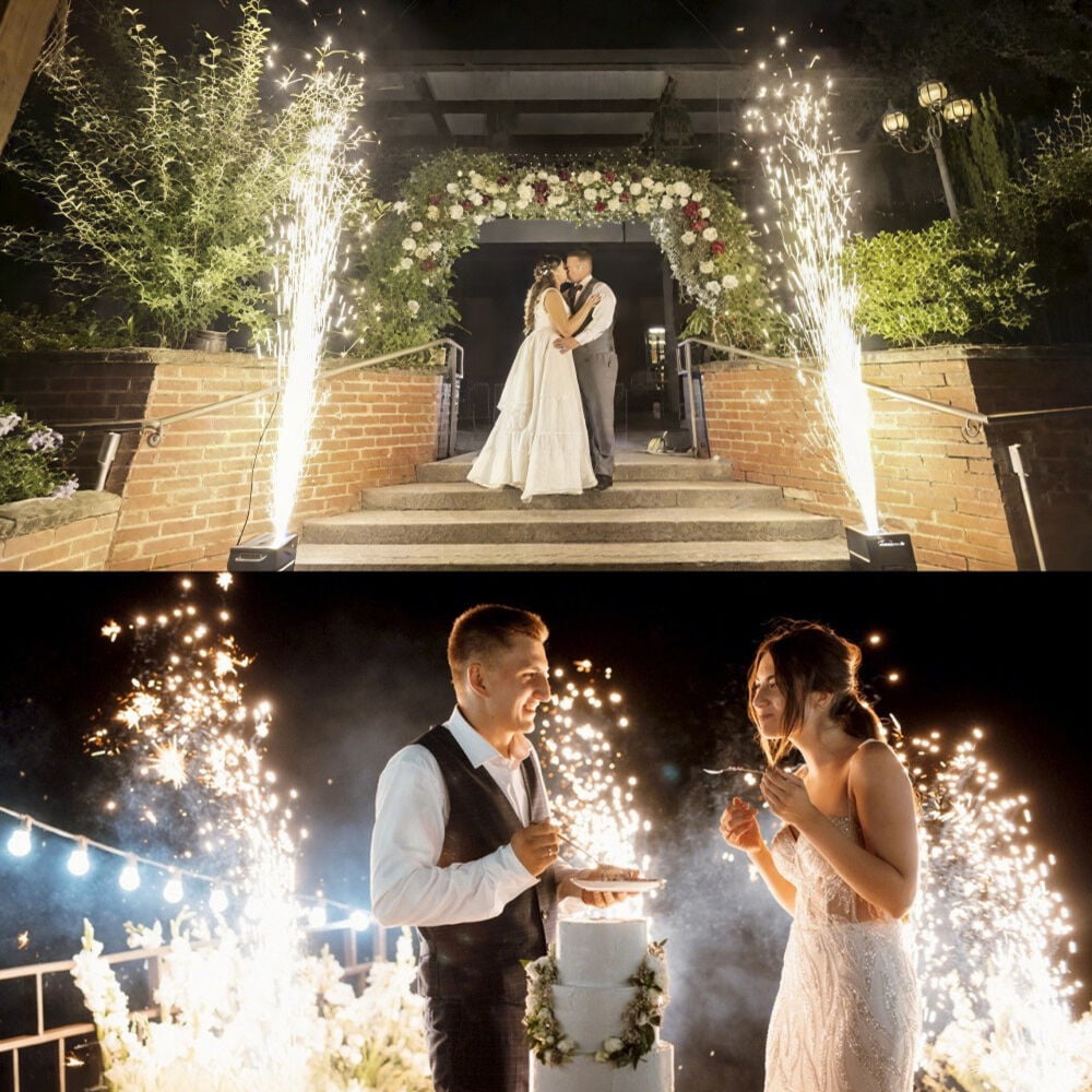 Cold Spark Machine Ti Powder, 7.05oz/bag Premium Large Granules Powder Packs 9.8-16.4ft Height Effects for DJ Stage Party Wedding Show Ceremony Celebrations, Best for Outdoor Use (2 Bags)