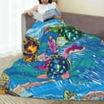 thumbnail image 6 of Salouo Little Sea Turtles Print Bed Blankets,Flannel Blanket Comfortable Air Conditioning Blanket Lightweight Blanket for Sofa Bed Travel & Couch -80"x60", 6 of 8