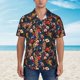 thumbnail image 2 of Fotbe Vintage Floral Camisa Hawaiana para Hombre Unisex – Camisa Casual de Verano con Botones de Manga Corta de Algodón y Lino,XX-Large, 2 of 7