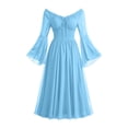 thumbnail image 2 of YuXingFu Gothic Dresses for Women Renaissance Dress With Pocket Court Style Long Sleeved Long Dress Sky Blue XL, 2 of 9