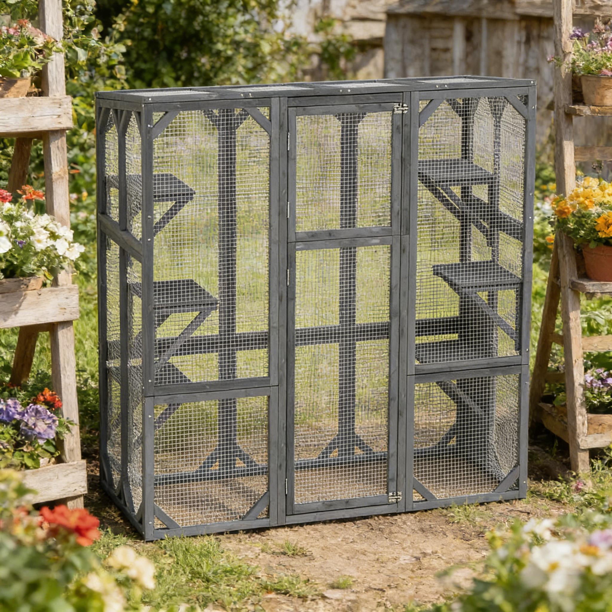 Pet Enclosure, Large Wooden Catio