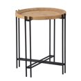 thumbnail image 6 of Tcbosik 21.5" Round Sofa Side Table, Rustic End Table with Wood Top and Metal Frame for Small Space, Living Room, Bedroom, Black & Brown, 6 of 8