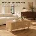 thumbnail image 6 of 40 in Lift Top Coffee Table with Storage Fluted Wood Coffee Table with Drawers & Hidden Compartment, Mid Century Modern Square Large Center Table for Living Room,Office, Reception, 6 of 10