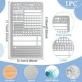 thumbnail image 3 of Journal Metal Stencils Wood Burning Week Calendar Stencils Stainless Steel Reusable Dot Planner Template Wood Carving Notebook Diary Stencil for Habit Tracker DIY Woods Engraving Painting Gray, 3 of 9