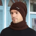 thumbnail image 4 of Skymirror 1 Set Unisex Knitted Hat Scarf Fashion Pattern Brimless Solid Color Beanies Hat Autumn Winter Stretchy Knitting Cap for Riding, 4 of 8
