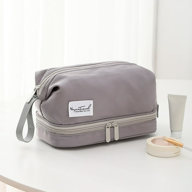 Aursykel Waterproof Nylon Hanging Travel Cosmetic Bag Set Translucent with Zipper Portable Toiletry Organizer for Makeup and Toiletries Large Capacity for Daily Use by Women and Men