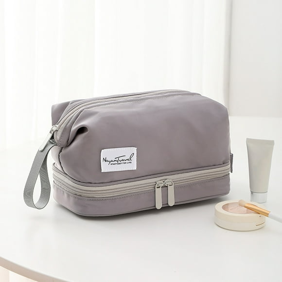 Bolsa De Cosméticos Translúcida, Bolsa De Maquillaje De Viaje De Nailon Esmerilado Con Asa De Cremallera, 10 X 7,5 X 5,5 Cm, Organizador Portátil Y Colgante Para Artículos De Tocador, Ideal