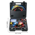 thumbnail image 4 of VEVOR 4-Way AC Manifold Gauge Set Fit R134A R22 R12 R502 Refrigeration Charging with Portable Case 4PCS Hoses for Air-Conditioning Refrigerator Maintenance, 4 of 10