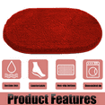 thumbnail image 3 of MK Gdledy Chenille Oval Bath Rug 16x24, Rubber Backing Quick Dry Washable Microfiber Mats，Red, 3 of 6