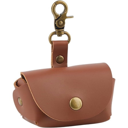 Brown Dog Ring Bearer PU Leather Wedding Ring Pillow Box Pet Ring Bearer Dog Collar Wedding Ring Pouch Wedding Ring Holder Pouch with Clasps for Proposal Engagement Wedding Supplies