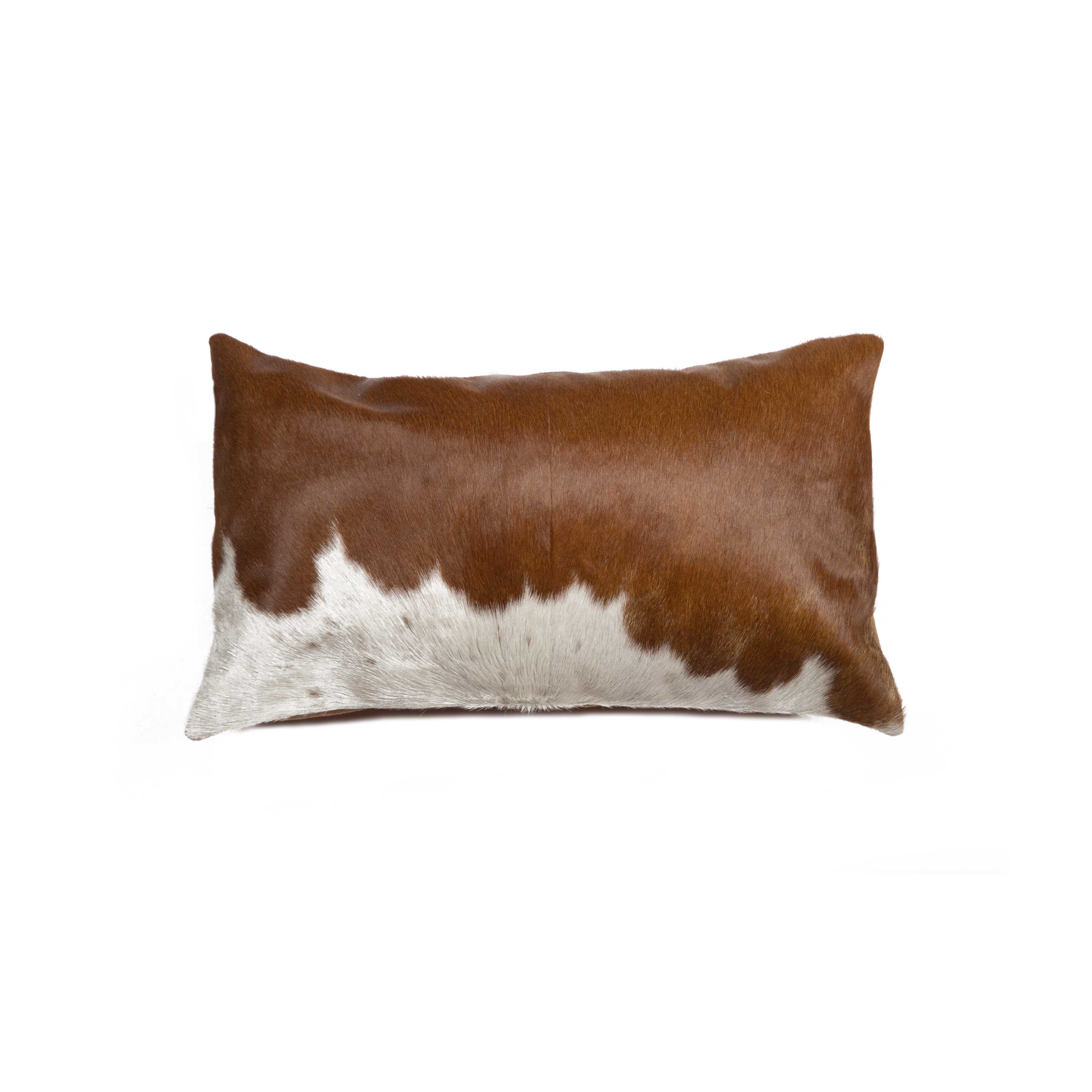12" X 20" X 5" Brown Cowhide Pillow