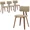 Walnut/Light Brown, variant on LeisureMod Clivo Leather Dining Chair – Modern Open-Back with Curved Wooden Slats & Poplar Wood Legs for Kitchen or Dining Room Set of 4