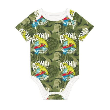 

Coaee Surfing Dinosaur for Soft Cotton Baby Short-Sleeve Bodysuit Baby Girls Boys Bodysuit Romper