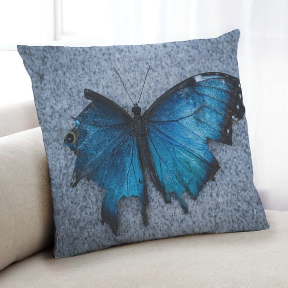 Ahgly Company Insects Butterfly Indoor Throw Pillow, 18 inch by 18 inch