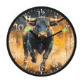 thumbnail image 2 of Voice Activated Clock with Glow Light 12 Inch Large Silent Wall Clock Battery Operated for Home Decor A Bull Charging, 2 of 8