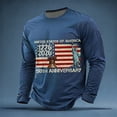 thumbnail image 2 of USA 250th Anniversary Shirt Mens T Shirts Graphic Independence Day Tee Long Sleeve Crewneck Top Blue XL, 2 of 6