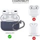thumbnail image 2 of RV Funda de silicona para Airpods Pro, funda protectora antiarañazos, compatible con Airpods Pro 2019, funda a prueba de golpes para Apple AirPods Pro (con mosquetón, azul medianoche) Rojo Verde, 2 of 5