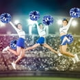 thumbnail image 5 of 4 Pcs Cheerleading Pom Poms, Topboutique Metallic Cheerleader Pompoms, Cheer Poms, Cheering Squad Pompoms for School Sports Games Dance Party Daily Training Team Spirit, Blue-Silver, 5 of 8