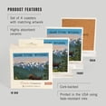 thumbnail image 3 of Lantern Press Ceramic Coaster Set, Grand Tetons, Wyoming, Moose, Summer Scene, Cork Back, Absorbent, Unique Art, 3 of 5
