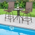 thumbnail image 4 of Gymax Tabourets de Bar Pivotants pour Patio - Ensemble de 4, Brun, 4 of 10