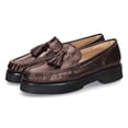 thumbnail image 2 of YDN Women Vintage Rounded Toe Block Low Heels Loafers Tassels Slip On Moccasin Pumps Office Working Casual Shoes Size 11 Brown, 2 of 4