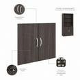 thumbnail image 3 of Hybrid Tall 5 Shelf Bookcase with Doors in Storm Gray - Engineered Wood, 3 of 8