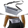 thumbnail image 3 of Bolsa de entrenaento para cinturón riñonera cremallera Ultr-ligera Gris-plata shamjiam riñonera para correr, 3 of 9