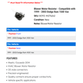 thumbnail image 2 of Blower Motor Resistor - Compatible with 1999 - 2003 Dodge Ram 1500 Van 2000 2001 2002, 2 of 2