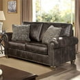 thumbnail image 6 of Furniture of America Craw Faux Leather Nailhead Loveseat in Dark Brown, 6 of 6