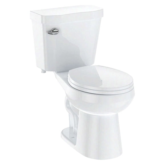 Ourlova Toilet. Elongated Toilets For Bathrooms. Two-Piece Toilet With Soft Close Seat. 1.28 Siphonic Flush Toilet With Universal Height ADA Cotton White