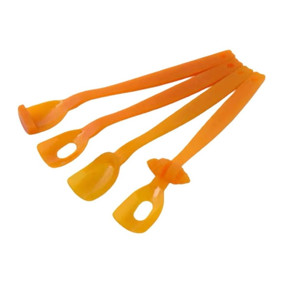 Ejercitador de punta de lengua para niños y niñas que promueve el aprendizaje del lenguaje hablado. Cuchara. Naranja