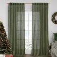 thumbnail image 1 of Cortinas LAMIT de lino verde oliva, 240 x 240 cm, filtro de luz, 2 unidades, 1 of 9