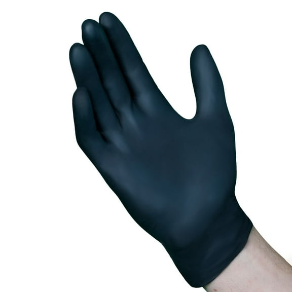VGuard A16A31 Nitrile Gloves - 1 Box 100CT 5mil Small Black Disposable Gloves