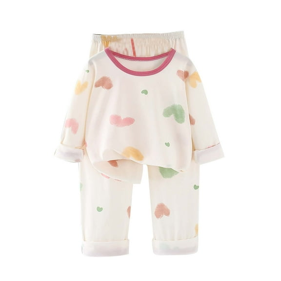 Generic Toddler Baby Boys Girls Long Sleeved Cute Loungewear Fall Clothes and Pants Autumn Winter Clothes for Outdoor Indoor Holiday（5-6 Years Pink）