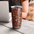 thumbnail image 4 of 20oz Tumblers Autumn Fall Leaves Pattern Stainless Steel Vacuum Insulated Double Wall Travel Tumbler Cups Mug with Lid and Straw,Cleaning Brush for Cold & Hot Drinks, 4 of 7