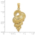 thumbnail image 2 of 14K Yellow Gold Open Back Solid Polished Texture Finish 2-Dimensional Precious Wentletrap Shell Charm Pendant, 2 of 4
