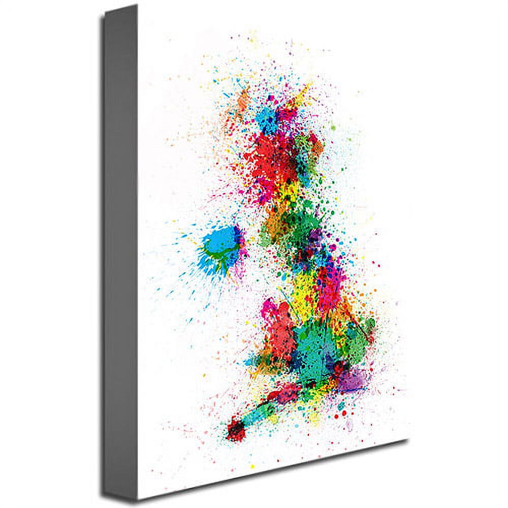 Trademark Art "UK - Paint Splashes" Canvas Wall Art by Michael Tompsett