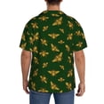 thumbnail image 3 of Lsque Hohey Bee print Men's Cuban Collar Short Sleeve Shirt Summer Beachwear Casual Button Down Fashionable Vacation Leisure Shirt-XX-Large, 3 of 7