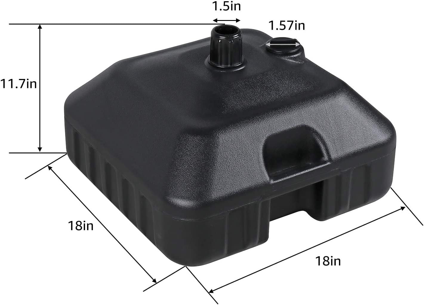 COBANA 71 lbs Black Water Container Square Patio Umbrella Base Weights