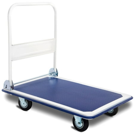 Costway 660lbs Platform Cart Dolly Folding Foldable Moving Warehouse Push Hand