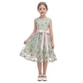 thumbnail image 4 of IBTOM CASTLE Flower Girl Dress Lace Embroidery Birthday Party Wedding Dresses Kids Formal Bridesmaid Tulle Dresses Princess Pageant Floral Gown 7-8 Years Green, 4 of 7