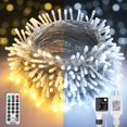 thumbnail image 1 of Color Changing Christmas Lights, 66ft 200LED Fairy Lights 11 Modes White to Warm White , Connectable Waterproof Remote Control Twinkle Lights for Christmas Decorations, 1 of 7